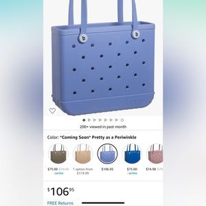 BOGG BAG BABY Small Waterproof Washable Tote 15x13x5.25 -Pretty as a Periwinkle